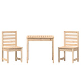 NNEVL 3 Piece Garden Bistro Set Solid Wood Pine