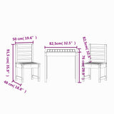 NNEVL 3 Piece Garden Bistro Set Solid Wood Pine