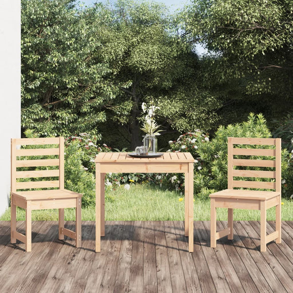 NNEVL 3 Piece Garden Bistro Set Solid Wood Pine