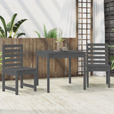 NNEVL 3 Piece Garden Bistro Set Grey Solid Wood Pine