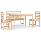 NNEVL 4 Piece Garden Dining Set Solid Wood Pine