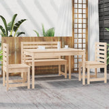 NNEVL 4 Piece Garden Dining Set Solid Wood Pine