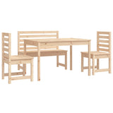NNEVL 4 Piece Garden Dining Set Solid Wood Pine