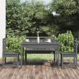 NNEVL 4 Piece Garden Dining Set Grey Solid Wood Pine