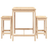 NNEVL 3 Piece Garden Bar Set Solid Wood Pine