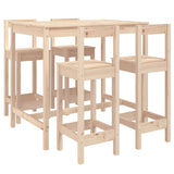 NNEVL 5 Piece Garden Bar Set Solid Wood Pine
