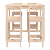 NNEVL 5 Piece Garden Bar Set Solid Wood Pine