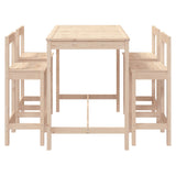 NNEVL 5 Piece Garden Bar Set Solid Wood Pine