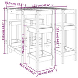 NNEVL 5 Piece Garden Bar Set Solid Wood Pine