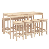 NNEVL 9 Piece Garden Bar Set Solid Wood Pine