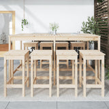 NNEVL 9 Piece Garden Bar Set Solid Wood Pine