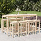 NNEVL 9 Piece Garden Bar Set Solid Wood Pine