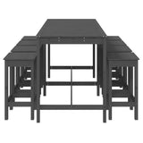 NNEVL 9 Piece Garden Bar Set Grey Solid Wood Pine