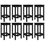 NNEVL 9 Piece Garden Bar Set Black Solid Wood Pine