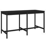 NNEVL 9 Piece Garden Bar Set Black Solid Wood Pine