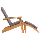 NNEVL Adirondack Garden Chair with Footrest Solid Wood Acacia