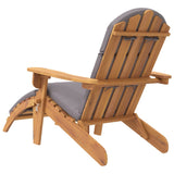 NNEVL Adirondack Garden Chair with Footrest Solid Wood Acacia