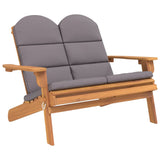 NNEVL Adirondack Garden Bench with Cushions 126 cm Solid Wood Acacia