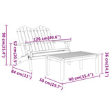 NNEVL 2 Piece Adirondack Garden Lounge Set Solid Wood Acacia