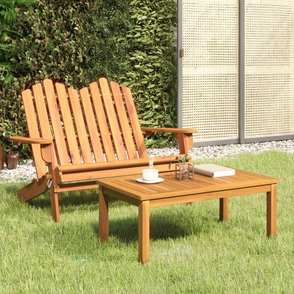 NNEVL 2 Piece Adirondack Garden Lounge Set Solid Wood Acacia