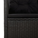 NNEVL Reclining Corner Sofa with Cushions Black Poly Rattan