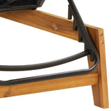 NNEVL Sun Loungers 2 pcs Black and Brown Poly Rattan&Solid Wood Acacia