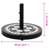 NNEVL Parasol Base Black and White Round 12 kg