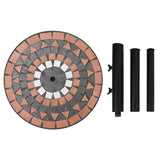 NNEVL Parasol Base Terracotta and White Round 12 kg