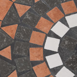 NNEVL Parasol Base Terracotta and White Round 12 kg