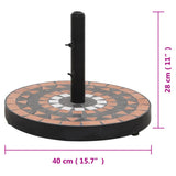NNEVL Parasol Base Terracotta and White Round 12 kg