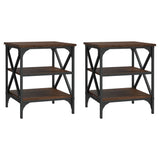 NNEVL Side Tables 2 pcs Brown Oak 40x42x50 cm Engineered Wood