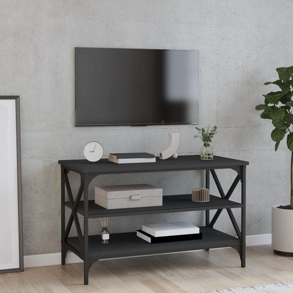 NNEVL TV Cabinet Black 80x40x50 cm Engineered Wood