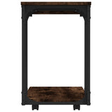 NNEVL Side Table with Wheels Smoked Oak 50x35x55.5cm Engineered Wood