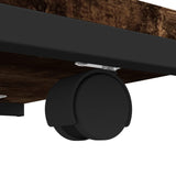 NNEVL Side Table with Wheels Smoked Oak 50x35x55.5cm Engineered Wood