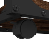 NNEVL Side Table with Wheels Smoked Oak 50x35x55.5cm Engineered Wood