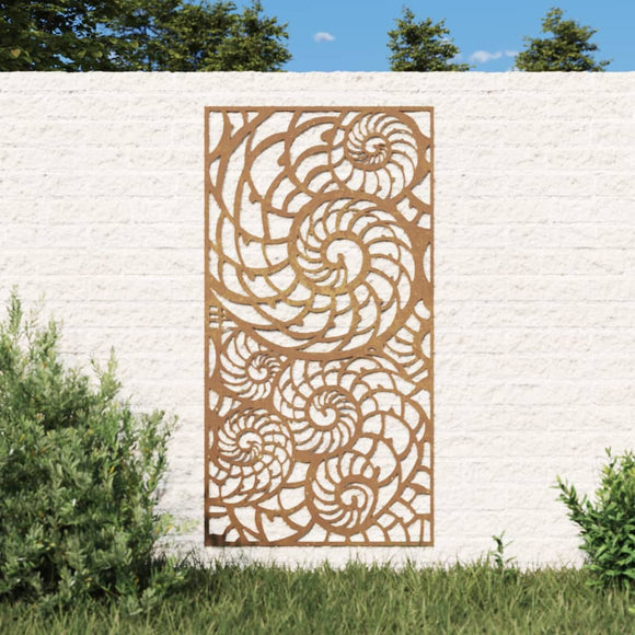 NNEVL Garden Wall Decoration 105x55 cm Corten Steel Shell Design