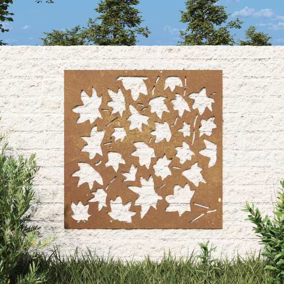 NNEVL Garden Wall Decoration 55x55 cm Corten Steel Maple Leaf Design