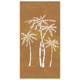 NNEVL Garden Wall Decoration 105x55 cm Corten Steel Palm Tree Design