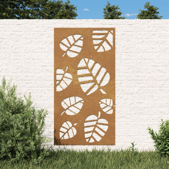 NNEVL Garden Wall Decoration 105x55 cm Corten Steel Leaf Design