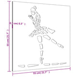 NNEVL Garden Wall Decoration 55x55 cm Corten Steel Ballet Dancer Design