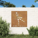 NNEVL Garden Wall Decoration 55x55 cm Corten Steel Ballet Dancer Design