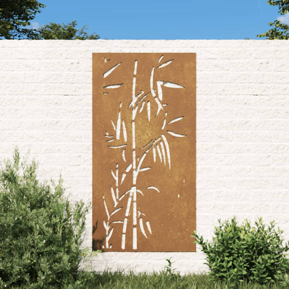 NNEVL Garden Wall Decoration 105x55 cm Corten Steel Bamboo Design