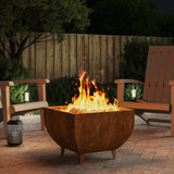 NNEVL Fire Pit 50x50x37 cm Corten Steel