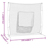 NNEVL Portable Baseball Net Red and Black 219x107x212 cm Steel and Polyester