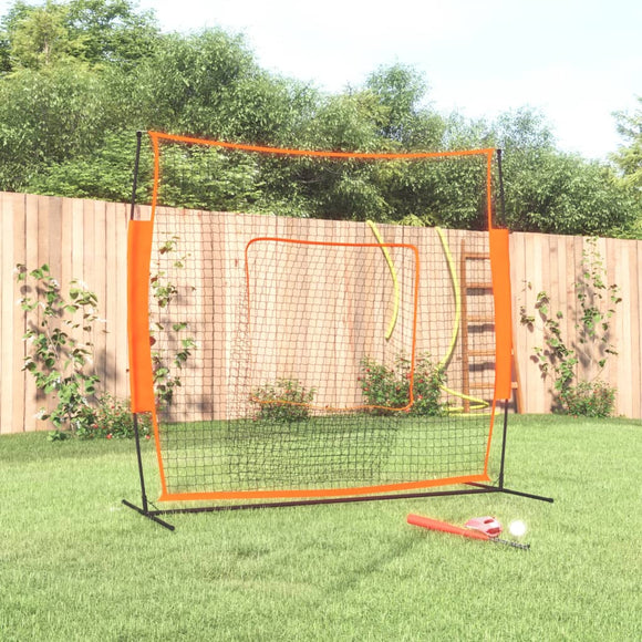 NNEVL Portable Baseball Net Red and Black 219x107x212 cm Steel and Polyester