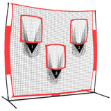 NNEVL Portable Baseball Net Black and Red 183x105x183 cm Polyester