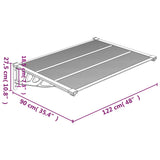 NNEVL Door Canopy Black and Transparent 122x90 cm Polycarbonate