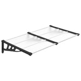 NNEVL Door Canopy Black and Transparent 152.5x90 cm Polycarbonate