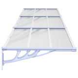 NNEVL Door Canopy Grey and Transparent 358.5x90 cm Polycarbonate