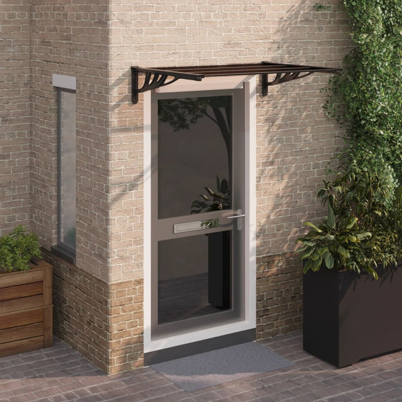 NNEVL Door Canopy Black 122x90 cm Polycarbonate